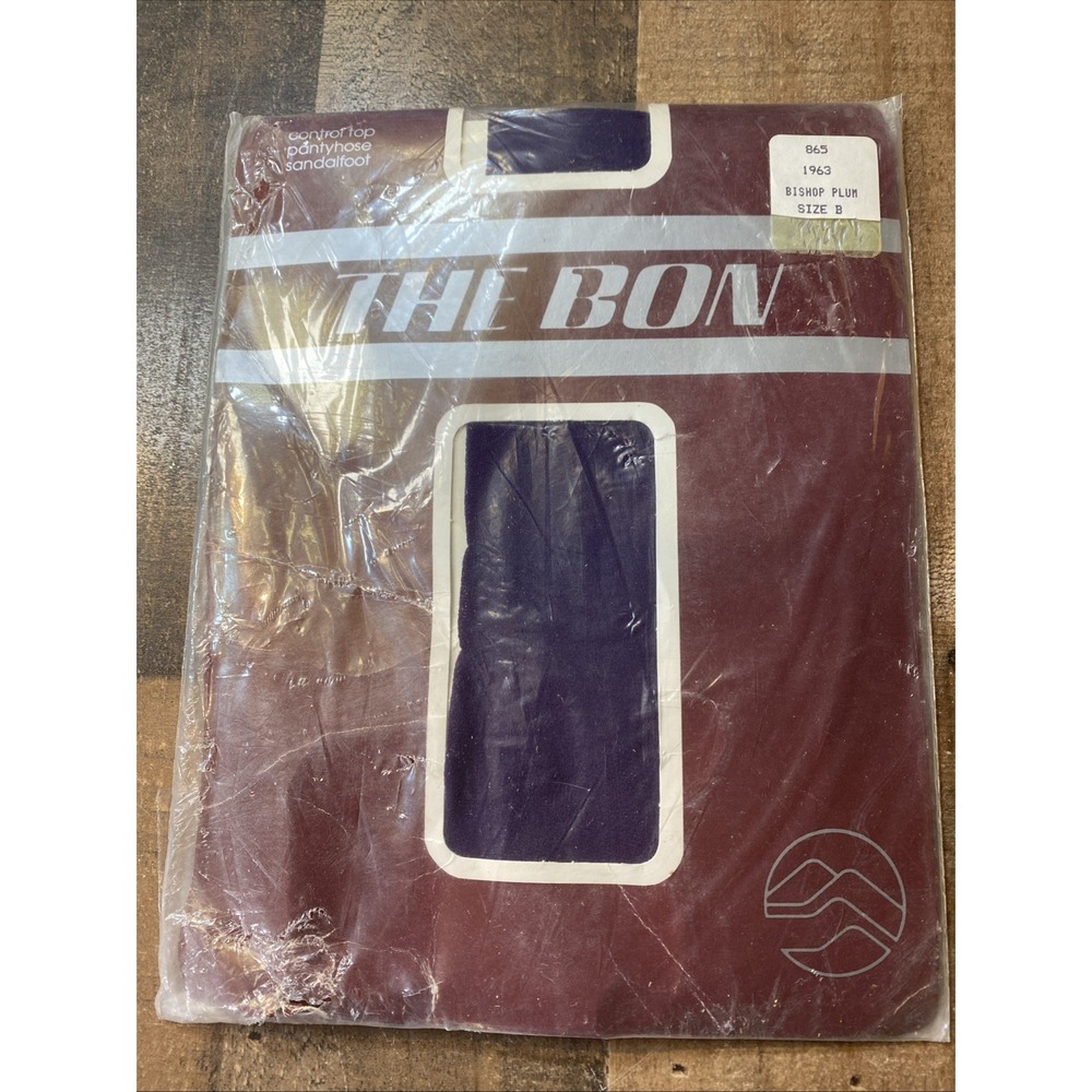 The Bon Pantyhose Plum Purple Silken Sandalfoot‎ Control Top Vintage Size B